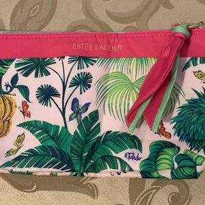 Makeup cosmetic bag Estée Lauder Designed By Artist Ruben Toledo Tropical Theme